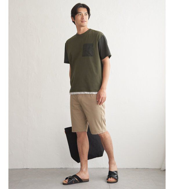 ikka「冷感異素材コンビTシャツ」|Tシャツ・カットソー|