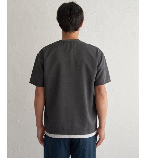 ikka「冷感異素材コンビTシャツ」|Tシャツ・カットソー|