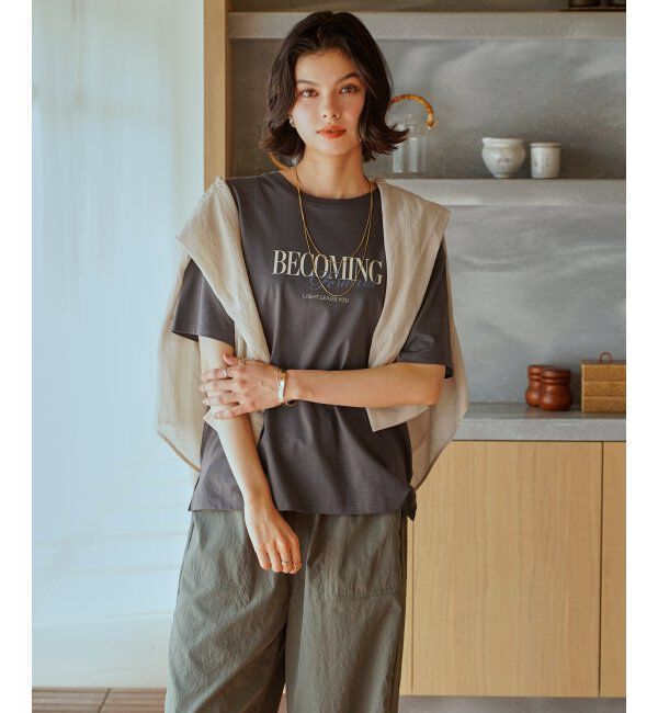 ikka「【接触冷感】ロゴフォトプリントTシャツ」|Tシャツ・カットソー|