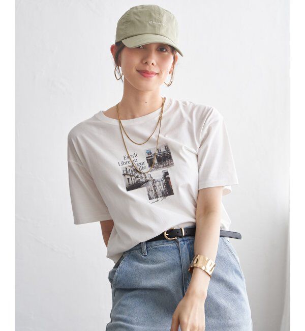 ikka「【接触冷感】ロゴフォトプリントTシャツ」|Tシャツ・カットソー|