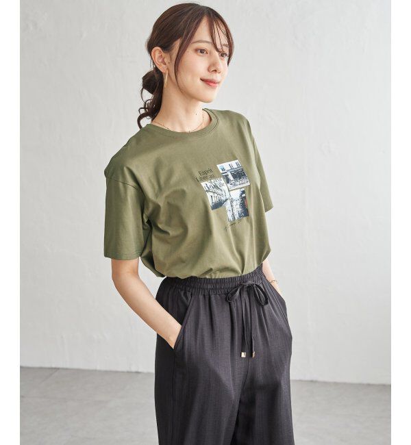 ikka「【接触冷感】ロゴフォトプリントTシャツ」|Tシャツ・カットソー|
