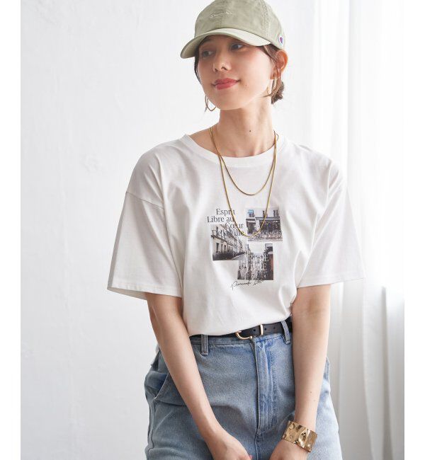 ikka「【接触冷感】ロゴフォトプリントTシャツ」|Tシャツ・カットソー|
