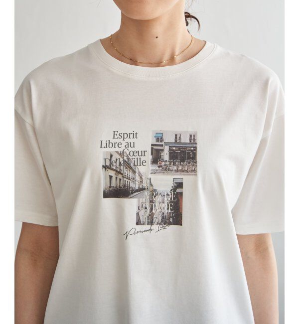 ikka「【接触冷感】ロゴフォトプリントTシャツ」|Tシャツ・カットソー|