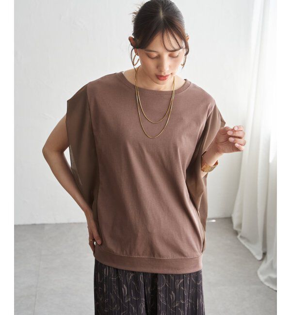 ikka「【接触冷感】袖異素材プルオーバー」|その他|