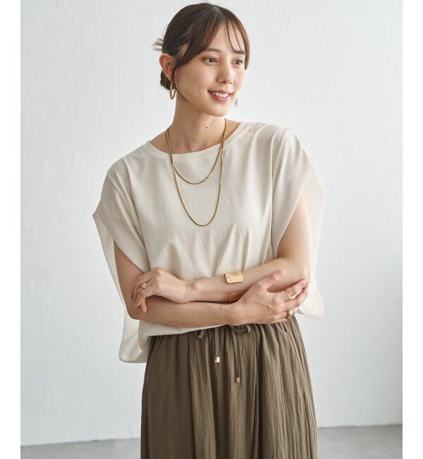 ikka「【接触冷感】袖異素材プルオーバー」|その他|