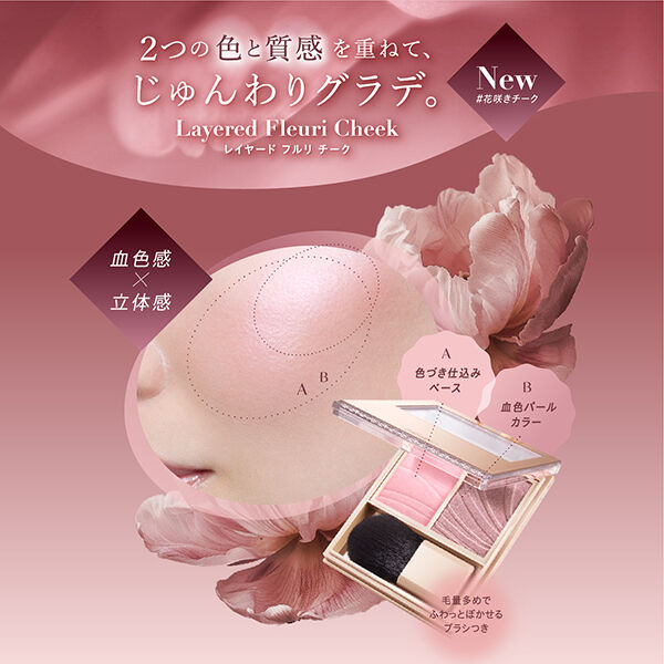 Visee「ヴィセ レイヤード フルリ チーク PK-1 ピオニーピンク 無香料 (5.8g)」|チーク|