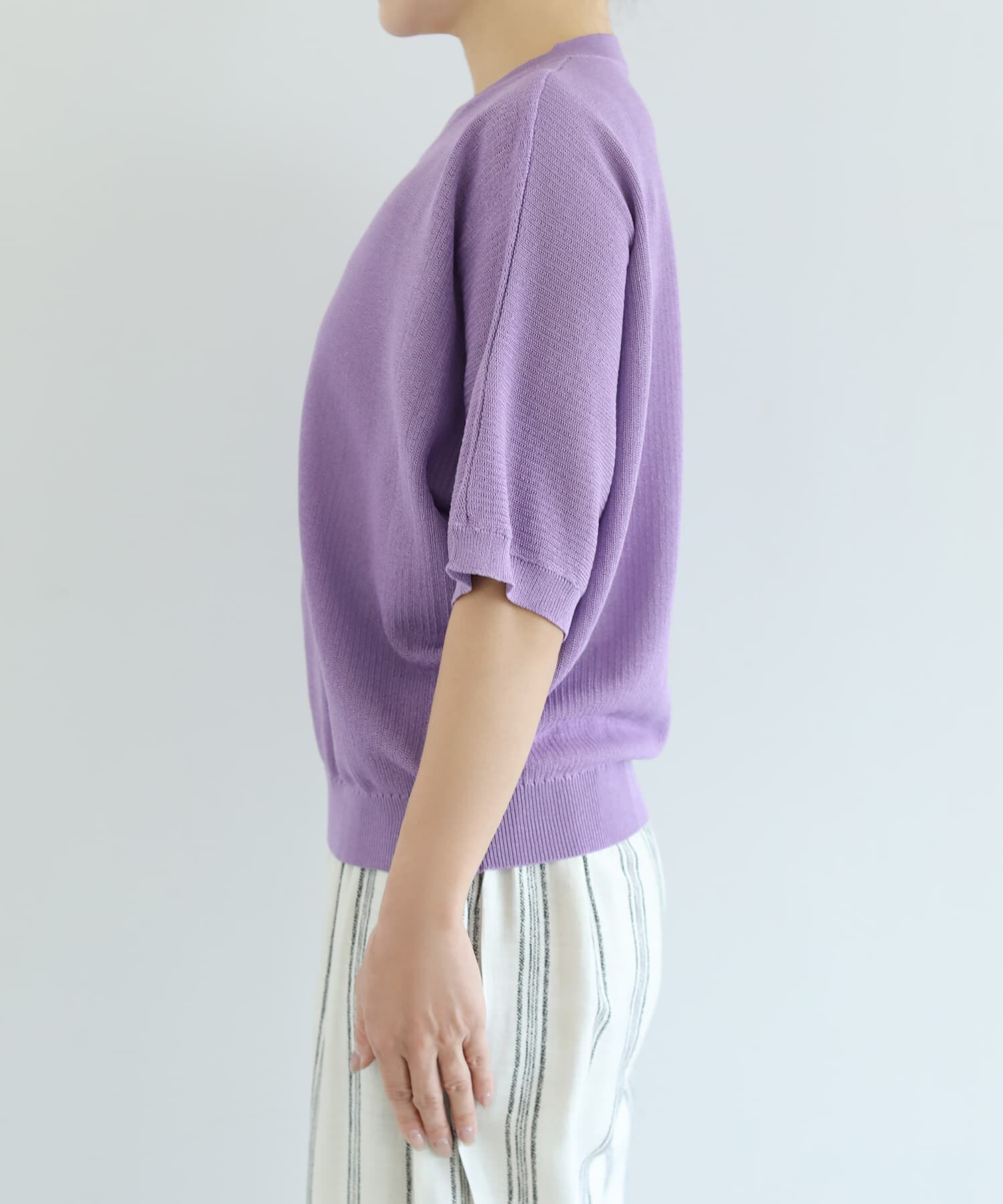 STYLE DELI「シャリ感Vネック微シアーニットトップス」|Tシャツ・カットソー|