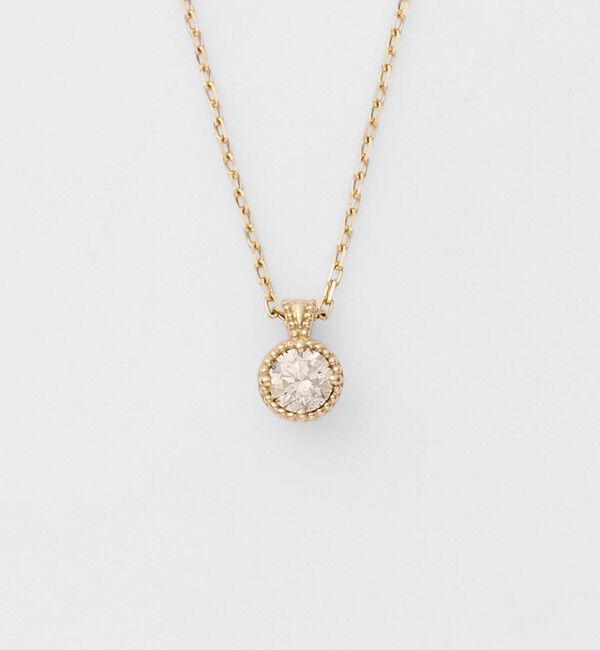 agete「K10ダイヤモンドネックレス（0.1ct）」|ネックレス|ホワイト