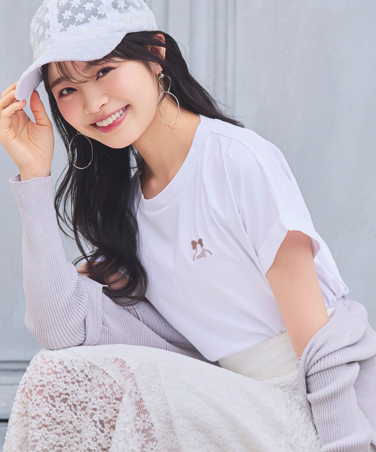 WILLSELECTION「ロゴ刺繍ターンバックスリーブTシャツ」|Tシャツ・カットソー|オフ
