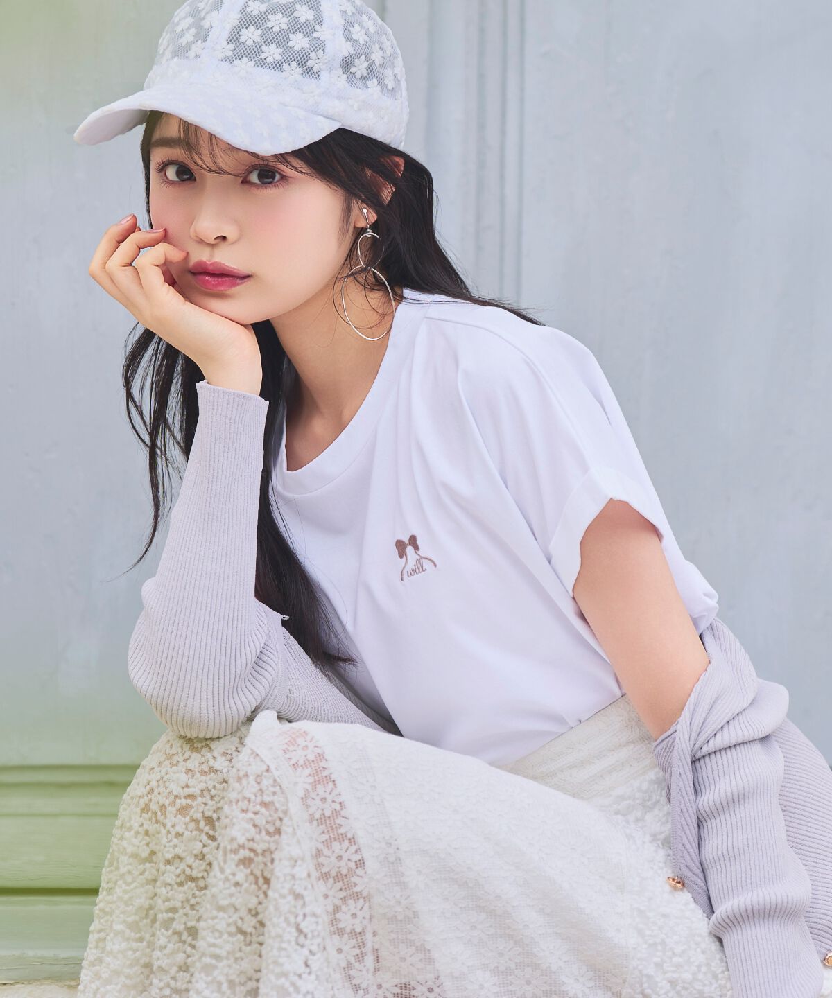 WILLSELECTION「ロゴ刺繍ターンバックスリーブTシャツ」|Tシャツ・カットソー|