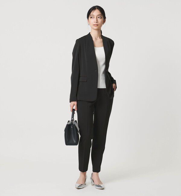 UNITED ARROWS「FEEL CLEAN Vノーカラー ジャケット ‐防シワ ストレッチ UVカット‐」|ノーカラージャケット|