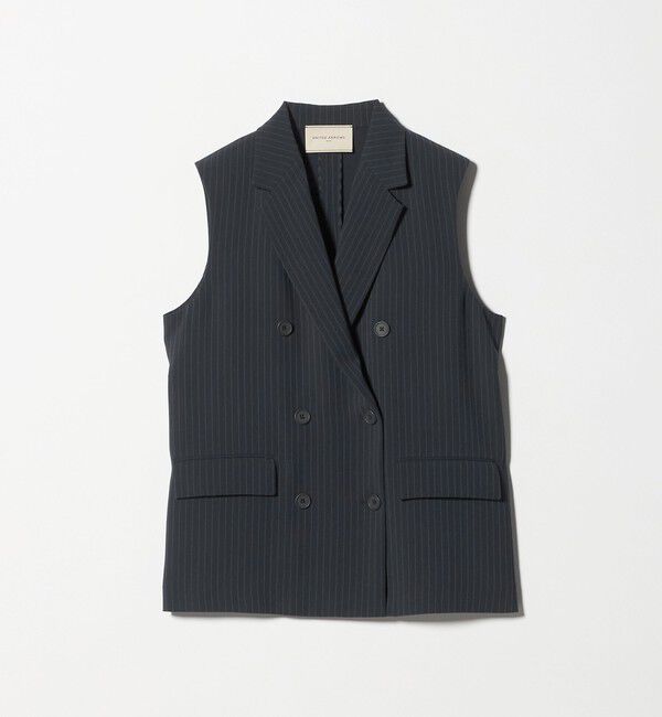 UNITED ARROWS「Drapy ピンストライプ テーラード ミドル ベスト」|ベスト・ジレ|