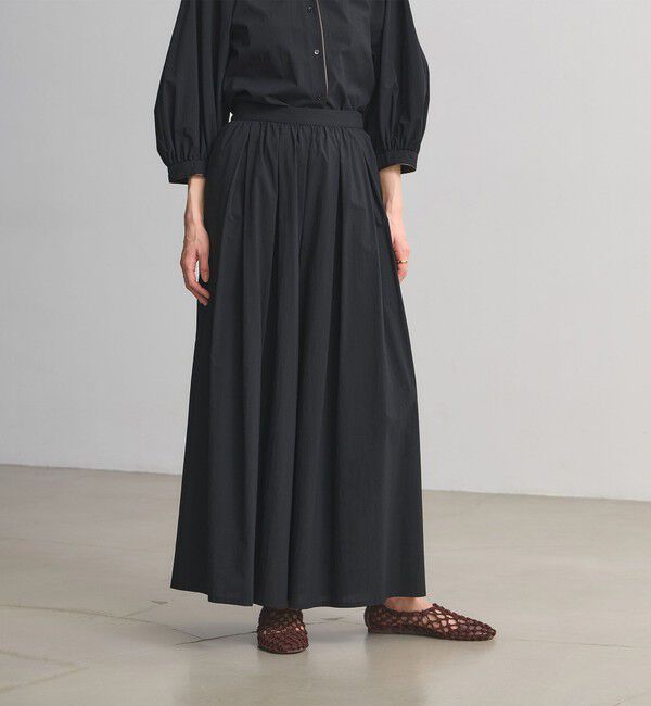 UNITED ARROWS「ギャザー フレア パンツ ‐はっ水 ウォッシャブル‐」|チノ|