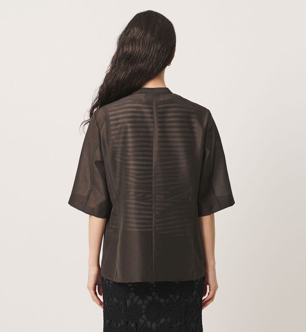 UNITED ARROWS「シアー ノーラペル ハーフスリーブ ジャケット ‐ウォッシャブル‐」|ノーカラージャケット|