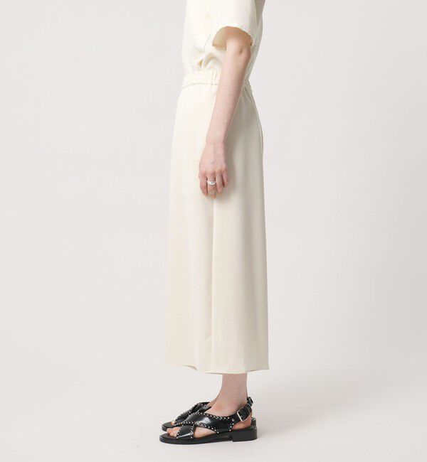 UNITED ARROWS「COMFY クロップド ワイドパンツ ホワイト ‐防汚 UVカット ウォッシャブル‐」|チノ|