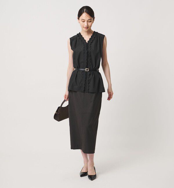 UNITED ARROWS「2WAY タックフリル ノースリーブ ブラウス」|シャツ・ブラウス|
