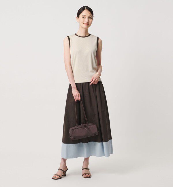 UNITED ARROWS「リブ バイカラーパイピング ノースリーブ Tシャツ」|タンクトップ|