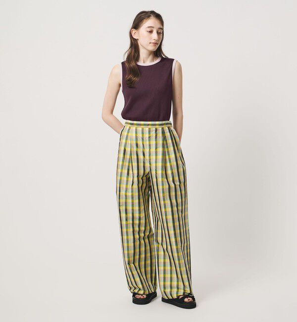 UNITED ARROWS「リブ バイカラーパイピング ノースリーブ Tシャツ」|タンクトップ|