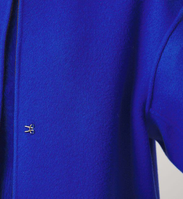 UNITED ARROWS「バイカラー リバー ミドルコート」|ノーカラーコート|
