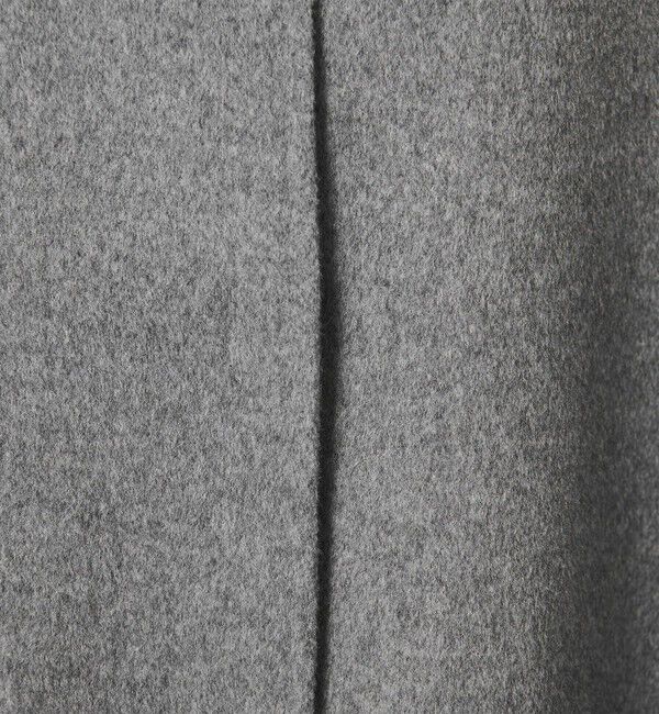 UNITED ARROWS「バイカラー リバー ミドルコート」|ノーカラーコート|