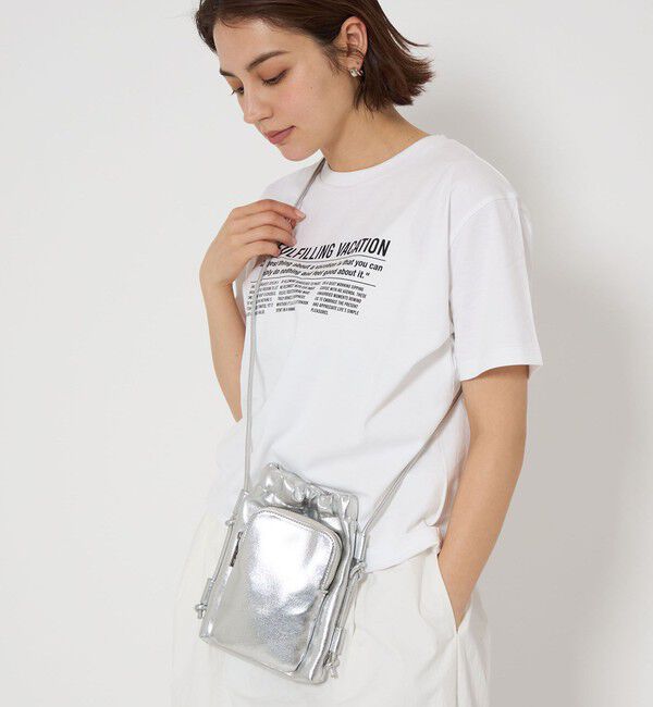 UNITED ARROWS green label relaxing「ソフト モバイル&times;ウォレット ポシェット / スマホショルダー」|ショルダー・メッセンジャー|SILVER