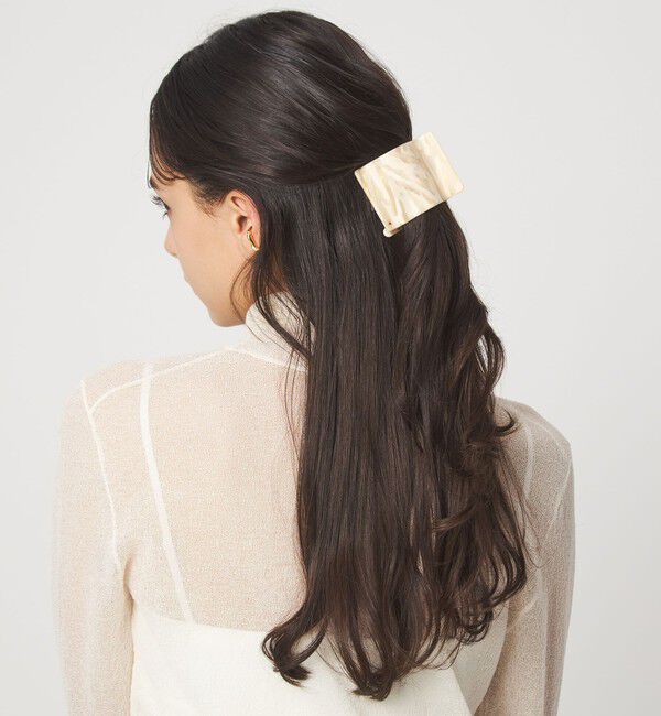 UNITED ARROWS green label relaxing「【WEB限定】スクエアマーブル ヘアクリップ」|ヘアバンド|