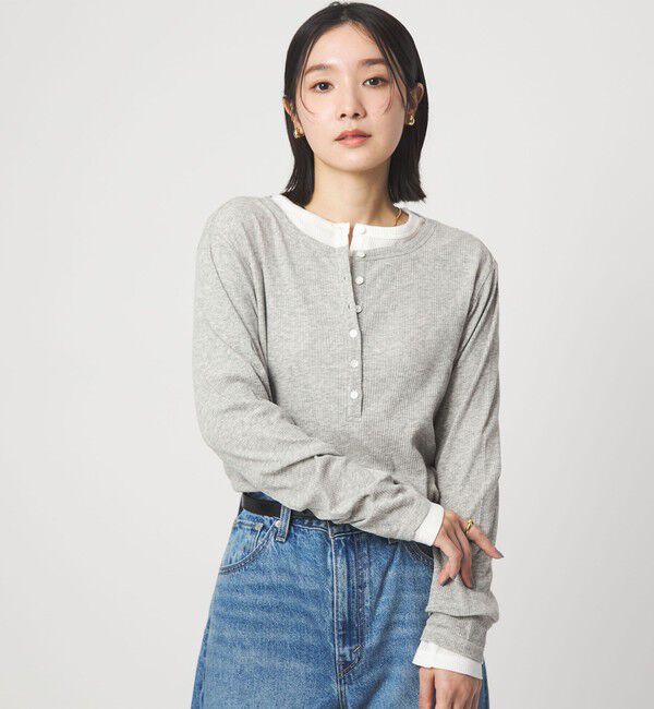 UNITED ARROWS green label relaxing「【WEB限定】＜at ease＞シアーテレコ ヘンリーネック カットソー」|Tシャツ・カットソー|