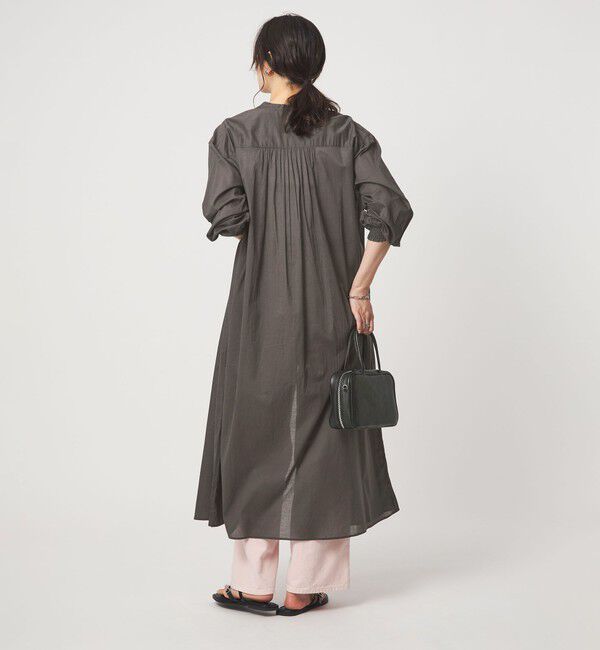 UNITED ARROWS green label relaxing「ギャザー ソリッド シャツワンピース」|ワンピース|