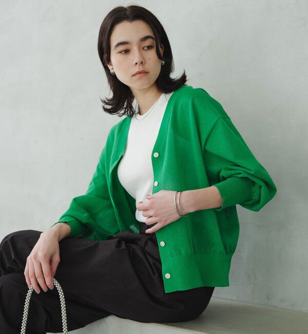 UNITED ARROWS green label relaxing「ビューティーネック2WAYカーデ ウォッシャブル」|カーディガン|