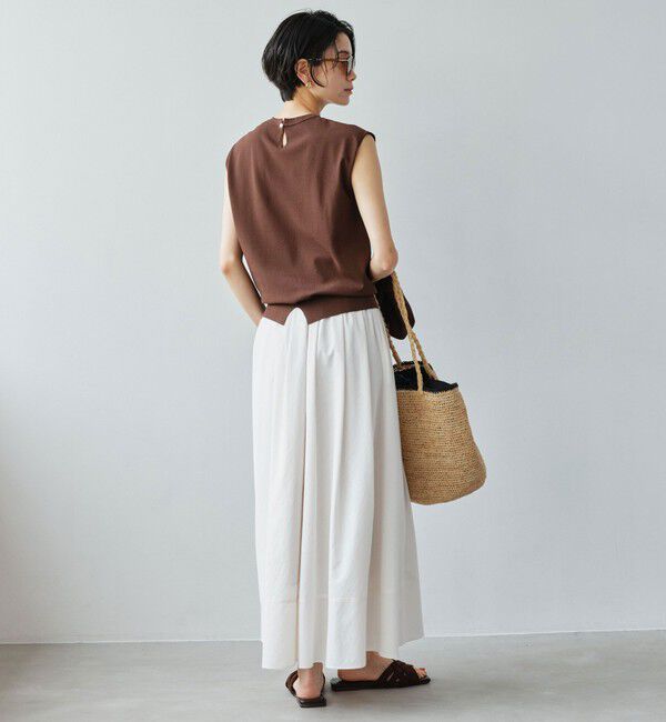 UNITED ARROWS green label relaxing「フレンチスリーブ ニット ウォッシャブル 接触冷感 UVカット」|ニット・セーター|