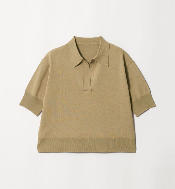 UNITED ARROWS green label relaxing「2WAY スキッパー シャツ プルオーバー ニット 5分袖 」|ニット・セーター|