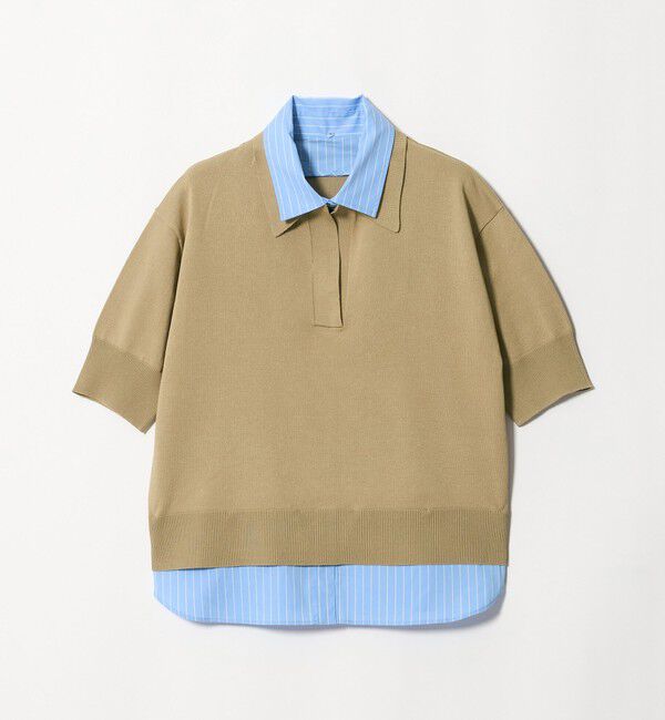 UNITED ARROWS green label relaxing「2WAY スキッパー シャツ プルオーバー ニット 5分袖 」|ニット・セーター|