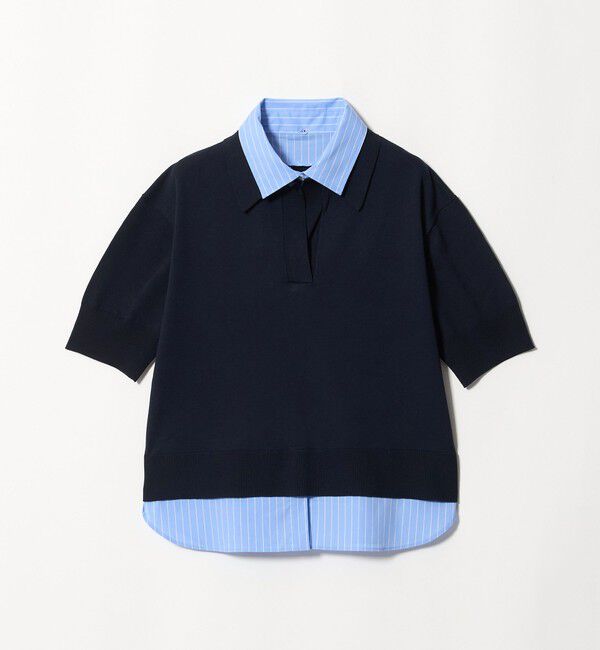 UNITED ARROWS green label relaxing「2WAY スキッパー シャツ プルオーバー ニット 5分袖 」|ニット・セーター|