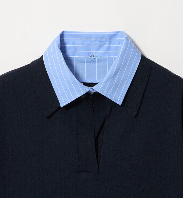 UNITED ARROWS green label relaxing「2WAY スキッパー シャツ プルオーバー ニット 5分袖 」|ニット・セーター|