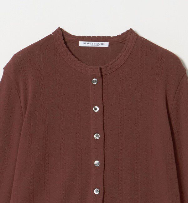 BEAUTY&YOUTH UNITED ARROWS「コットン パターンメッシュ カーディガン ウォッシャブル」|カーディガン|