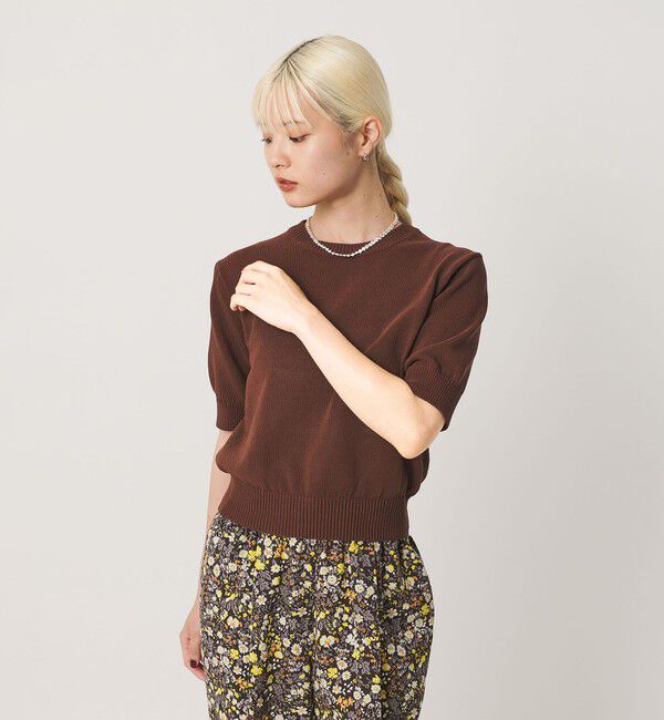 BEAUTY&YOUTH UNITED ARROWS「コイルニット ショートスリーブ プルオーバー ウォッシャブル」|ニット・セーター|