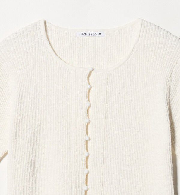 BEAUTY&YOUTH UNITED ARROWS「麻ブレンド スラブ フロントボタン ショートスリーブ カーディガン ウォッシャブル」|カーディガン|