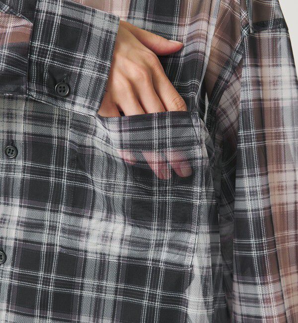 BEAUTY&YOUTH UNITED ARROWS「【WEB限定】オンブレーチェック シアーバンドカラーシャツ ウォッシャブル」|シャツ・ブラウス|