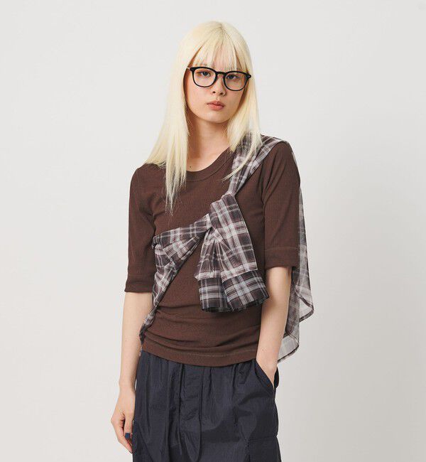 BEAUTY&YOUTH UNITED ARROWS「【WEB限定】オンブレーチェック シアーバンドカラーシャツ ウォッシャブル」|シャツ・ブラウス|