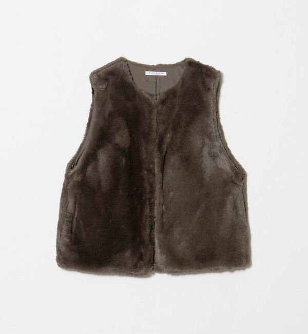 BEAUTY&YOUTH UNITED ARROWS「ポリエステル フェイクファー ベスト」|ベスト・ジレ|DK.BROWN