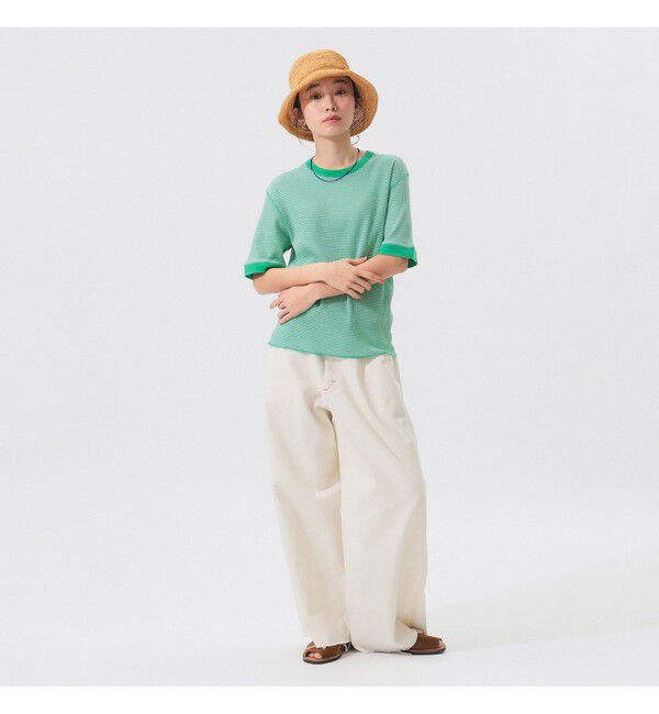 BEAMSBOY「【別注】Healthknit / ワッフル ボーダー Tシャツ」|Tシャツ・カットソー|