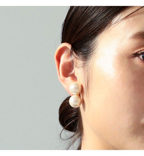 Demi-Luxe BEAMS 「Demi-Luxe BEAMS / ダブルパール イヤリング」|イヤリング|