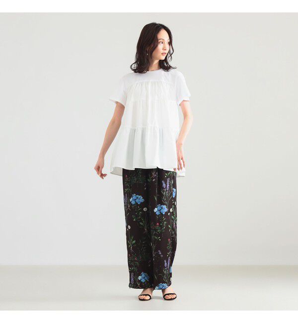 Demi-Luxe BEAMS 「【UVカット】コンビ ティアード プルオーバー」|シャツ・ブラウス|