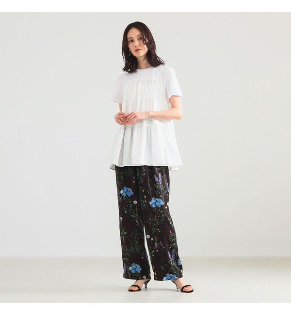 Demi-Luxe BEAMS 「【UVカット】コンビ ティアード プルオーバー」|シャツ・ブラウス|