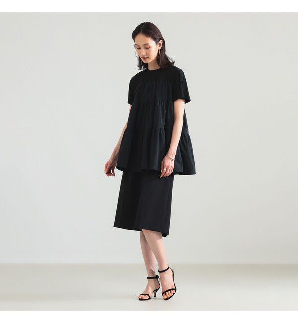 Demi-Luxe BEAMS 「【UVカット】コンビ ティアード プルオーバー」|シャツ・ブラウス|