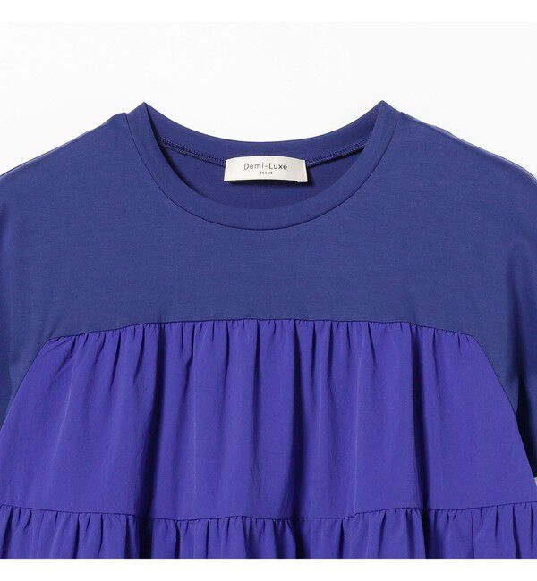 Demi-Luxe BEAMS 「【UVカット】コンビ ティアード プルオーバー」|シャツ・ブラウス|