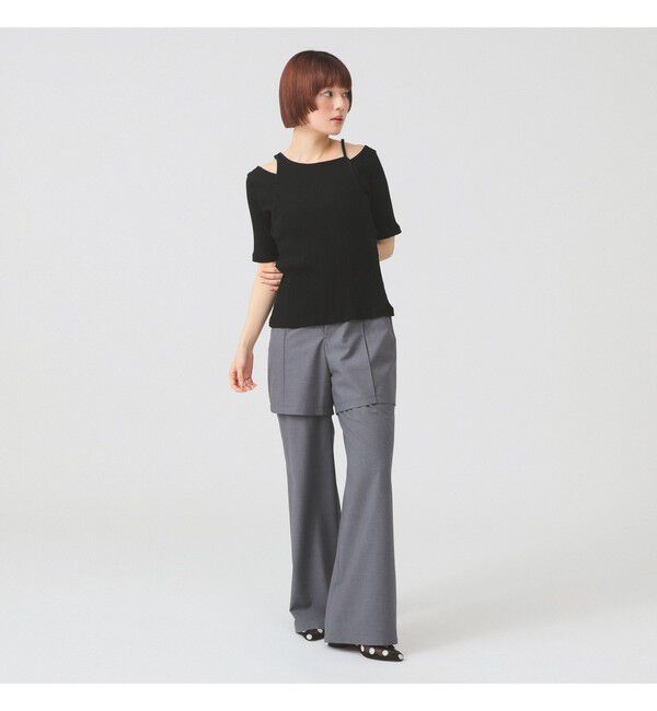 Ray BEAMS 「RIB キリカエ アシメネック Tシャツ」|Tシャツ・カットソー|
