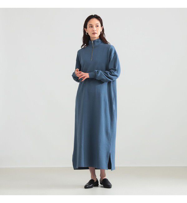 Demi-Luxe BEAMS 「【別注】SLOANE / 裏毛 ハーフジップ ワンピース」|ワンピース|別注BLUE