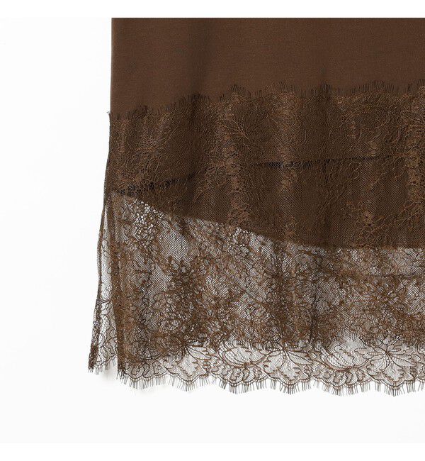 Demi-Luxe BEAMS 「レース 切り替え Tシャツ」|Tシャツ・カットソー|