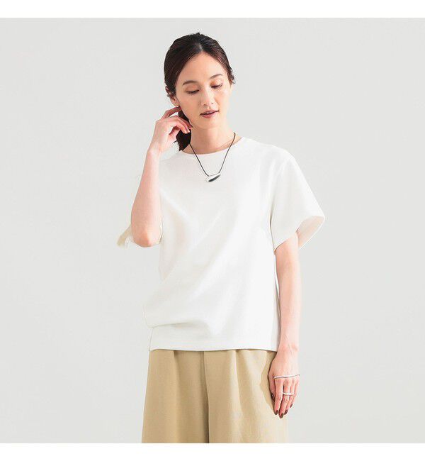 Demi-Luxe BEAMS 「ブークレ アシンメトリーヘム Tシャツ」|Tシャツ・カットソー|WHITE